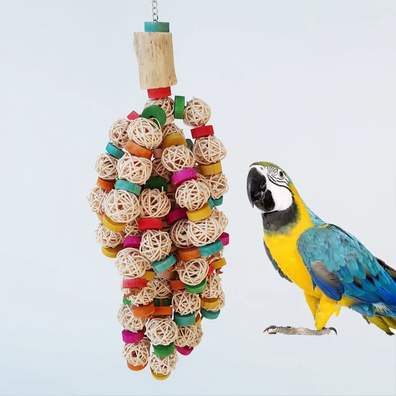 

Medium and large parrot special bite toy Vine Bal toys Gray machine sunflower Vine Bal big string