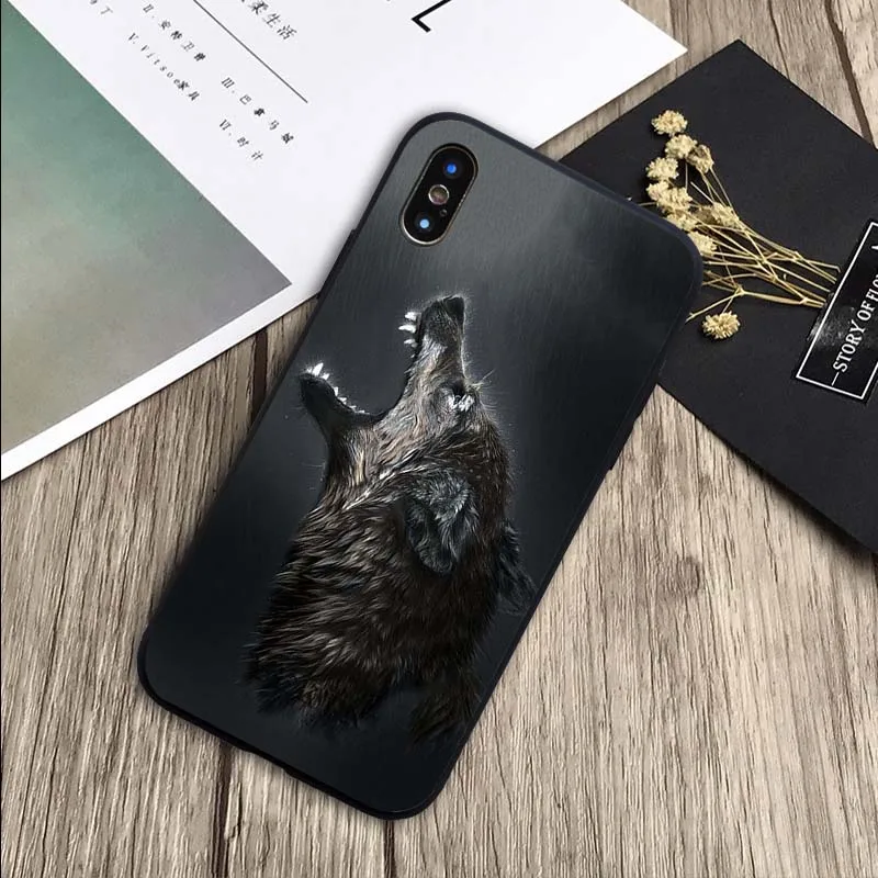 

angry snow wolf Cover Soft Silicone black Phone Case For iPhone 5 5S SE 6 plus 7 8 plus X XR XS Max 11 PRO Max