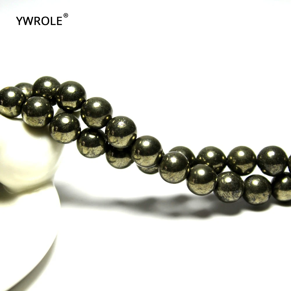 Круглые Бусины Из Натурального пирита незакрепленные бусины для изготовления
