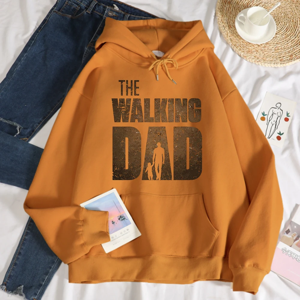 

The Walking Dad Printed Women Sweatshirt Street Casual Hooded Hipster Loose Autumn Hoodies Hip Hop Fleece Warm Streetwear Man