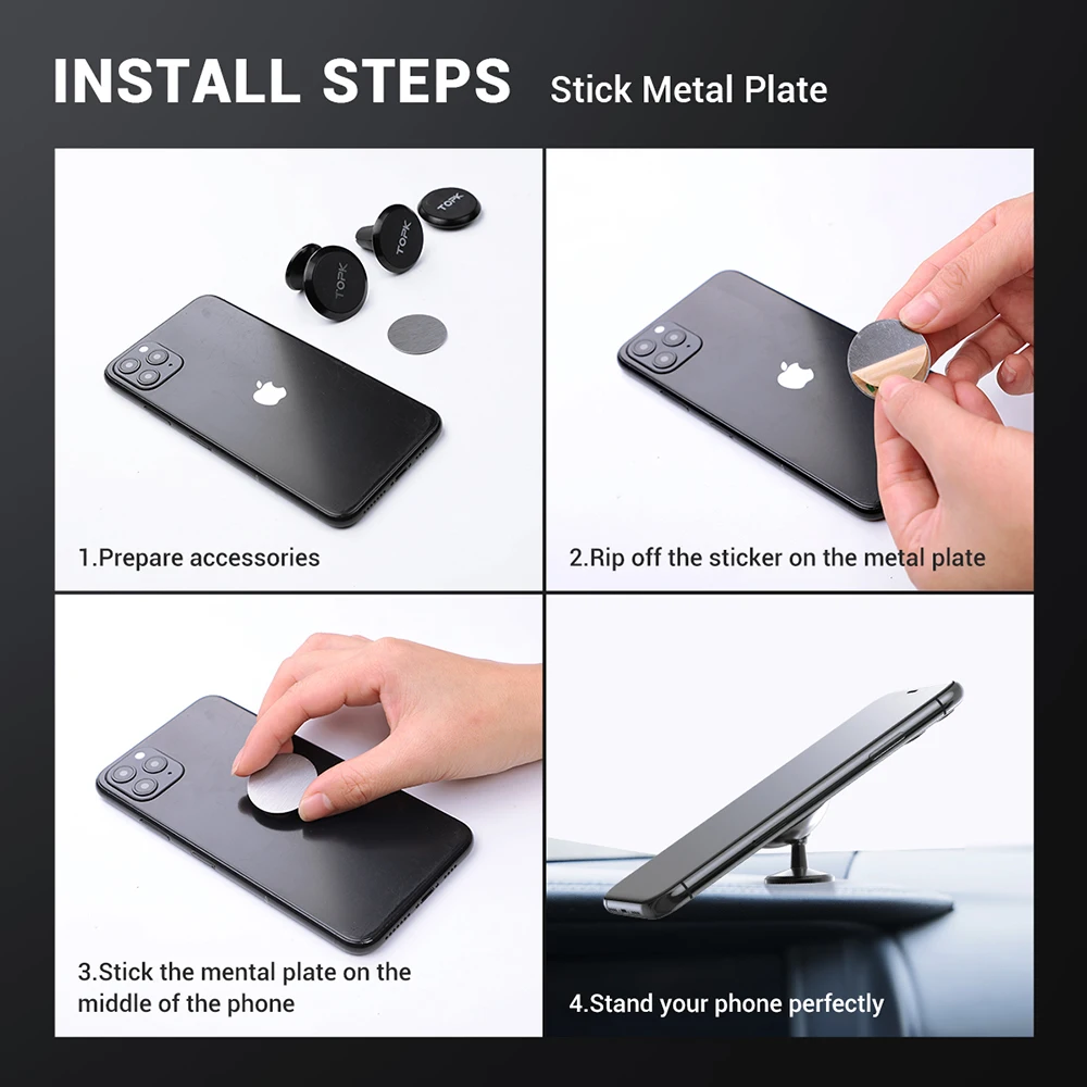 TOPK Magnetic Car Phone Holder Universal Stand for Mobile Magnet Air Vent Mount Support telephone GPS |