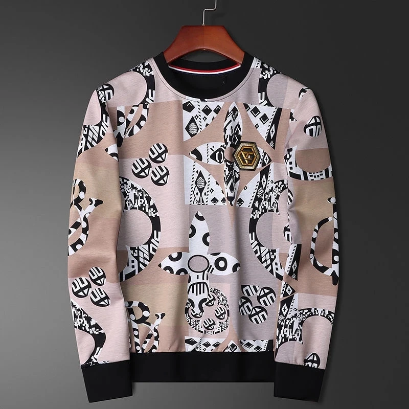 

Европейский тренд осень-зима свитер с круглым вырезом Мужская молодежная мода индивидуальный принт Повседневный хлопковый пуловер Топ