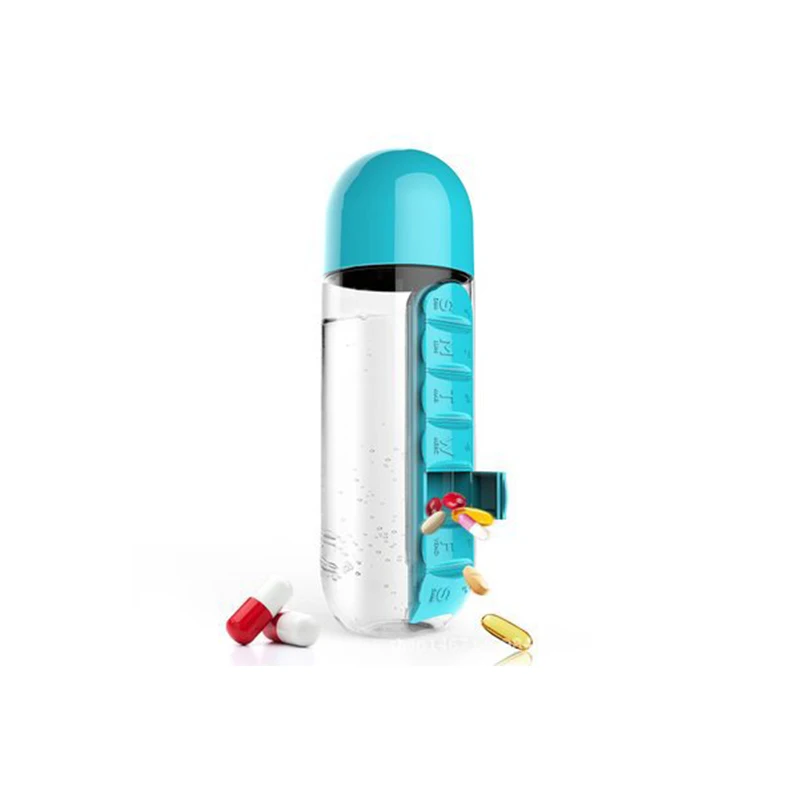Два в одном портативная бутылка для воды 600 мл Спортивная со встроенным
