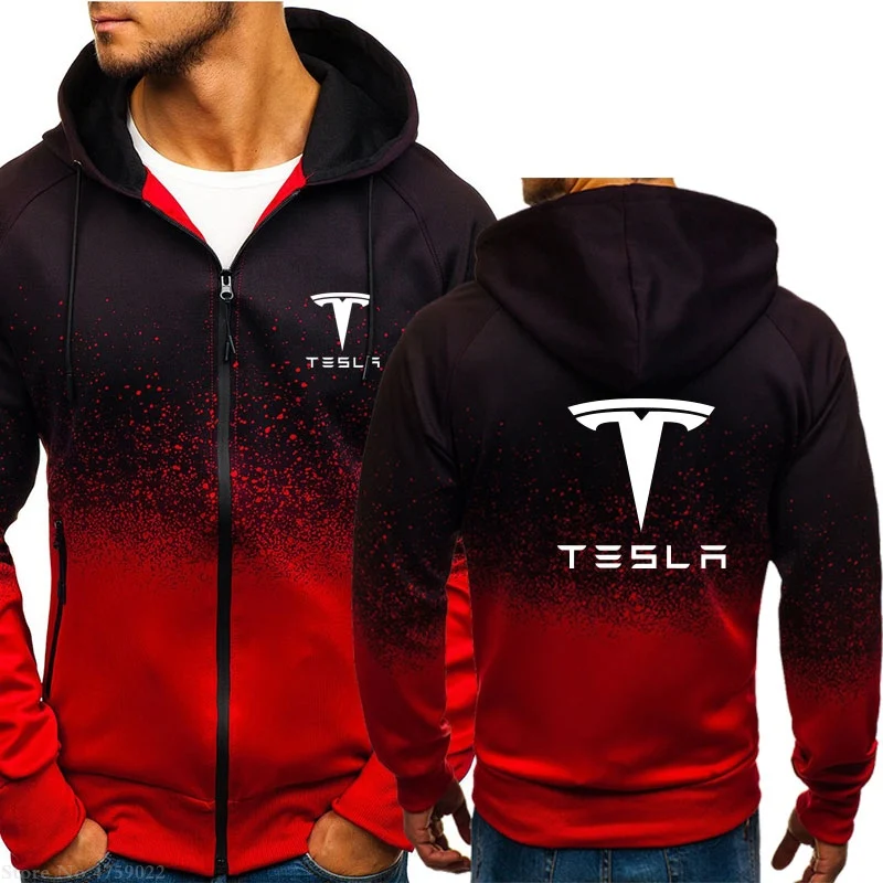 

Tesla men's Hoodie, 3 colors, army green, red, gray, fashion, coat, zipper coat