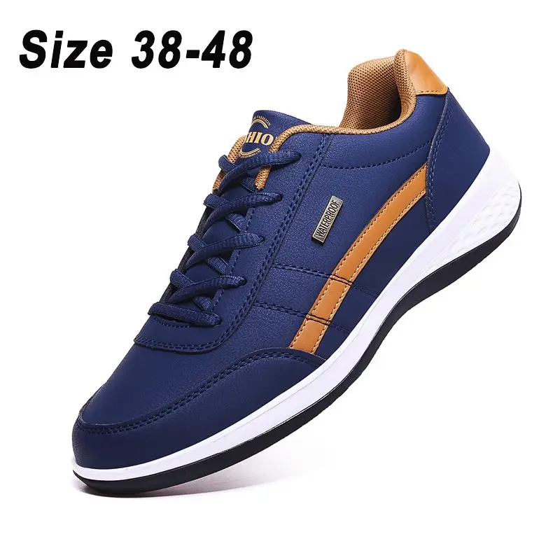 

Big Size PU Leather Autumn Men's Sneakers Men Sport Shoes Mens Running Shoes Children's Sports Shoes Blue Vulcanize Gym GMB-2521