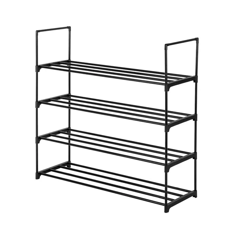 

4 Tiers Shoe Rack Organizer Metal Standing Shoe Rack DIY Shoes Storage Shelf Home Organizer Accessories Living Room Furniture
