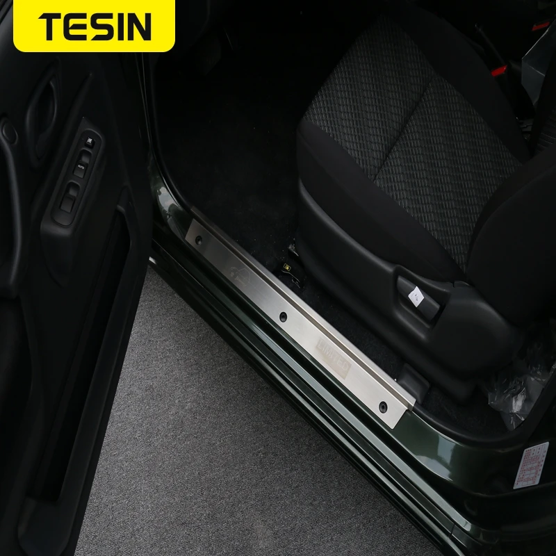 Стайлинг автомобиля TESIN пластины из нержавеющей стали для порога защитная крышка