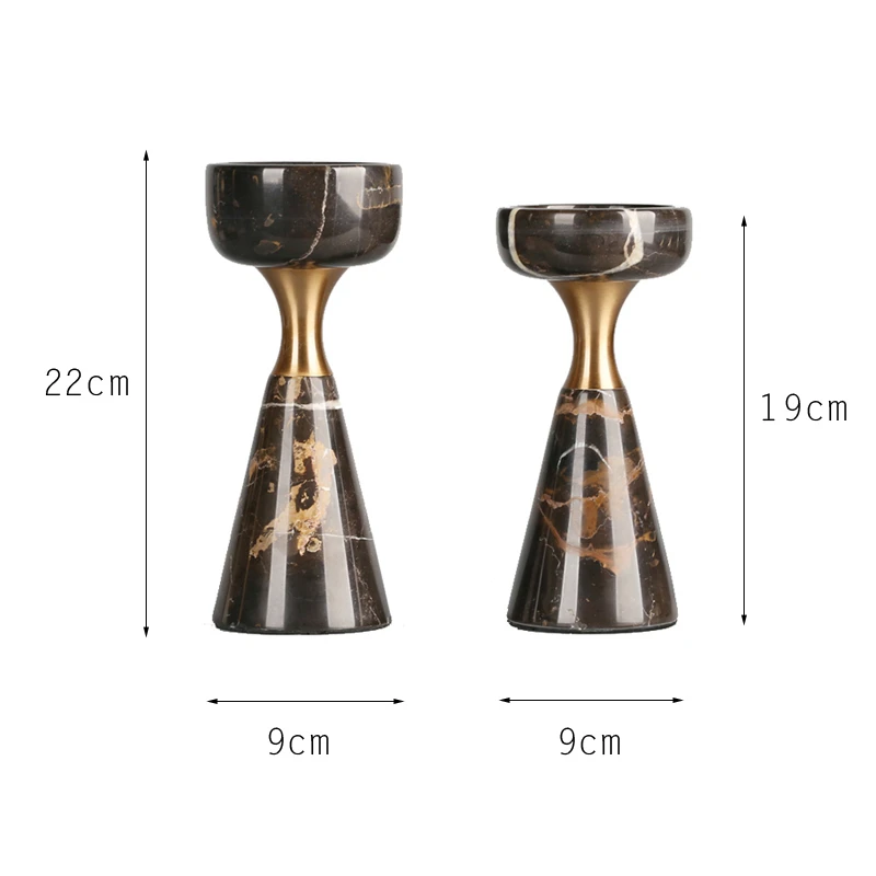 

Natural Marble Golden Texture Candle Holders Party Christmas Bar Candelabra Church Wedding Centerpieces Candlestick Home Decor