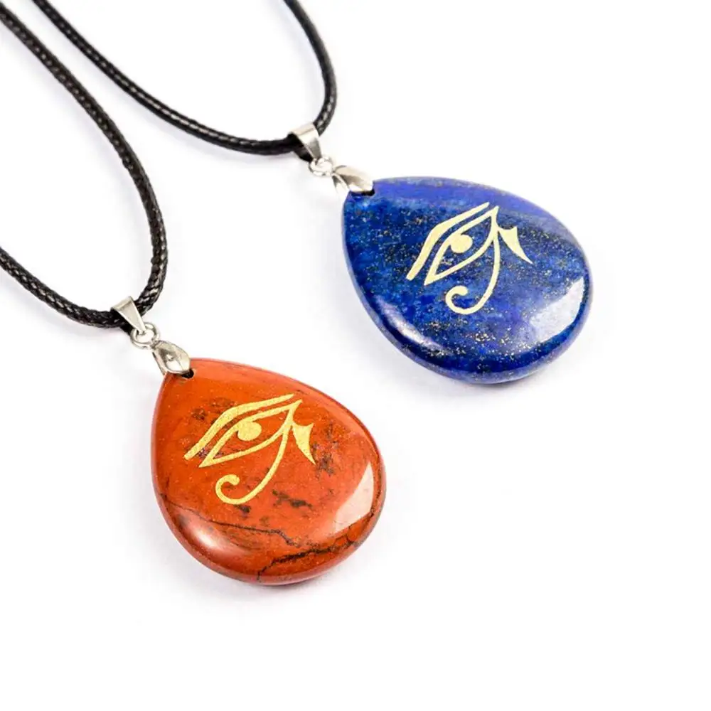 Солнце Бог глаз Хоруса кулон натуральный кристалл дух хранителя символ ожерелье