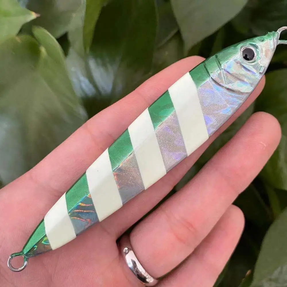 

SWOLFY Fishing Glow Jigs60g/80g/100g/120g/150g Jigbait Lure Shore Cast Decoys Metal Bait Artificial Lures 1 Piece Sale