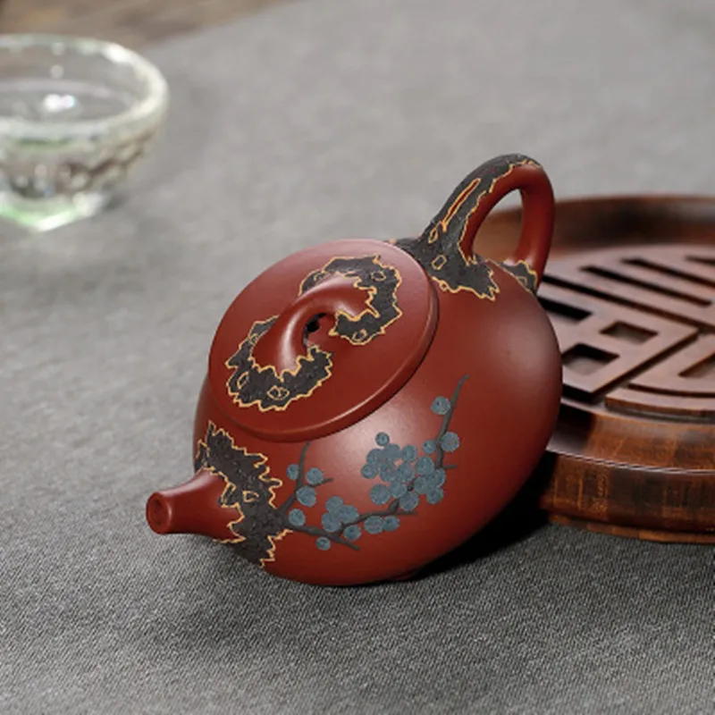 Yixing Raw Ore Dahongpao Zisha Small Stone Scoop Pine Tree Festival Teapot Famous Hand-made Household Teakettle kungfu Tea Set | Дом и сад