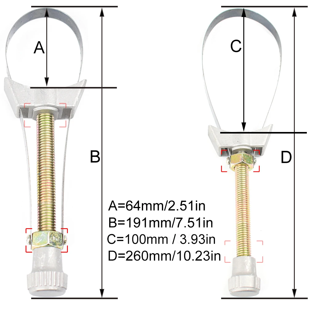 Инструмент для удаления масляного фильтра с ремнем 64 мм до 129 Регулировка 2 51 &quotдо