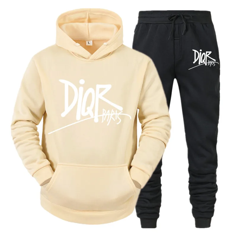 

2021 Spring Autumn 2 Pieces Hoodie Suits Tracksuit Fashion Brand Men Sets Sweatshirts+Pants Casual Sportswear Male Clothing