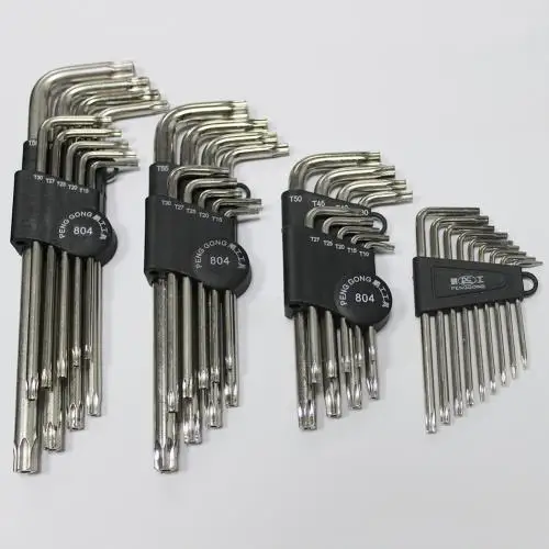 S 9 шт. торкс l-образный шестигранный ключ прочный шестигранный ключ гаечный ключ набор ручных инструментов для ремонта велосипеда - Цвет: S