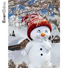Алмазная вышивка Evershine с Зимним Пейзажем 5D, картина Стразы сделай сам, алмазная живопись, снеговик, вышивка крестиком, хобби ручной работы