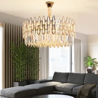 postmodern luxury led pendant light k9 crystal living room fixtures iron bedroom lighting nordic novelty restaurant hanging lamp