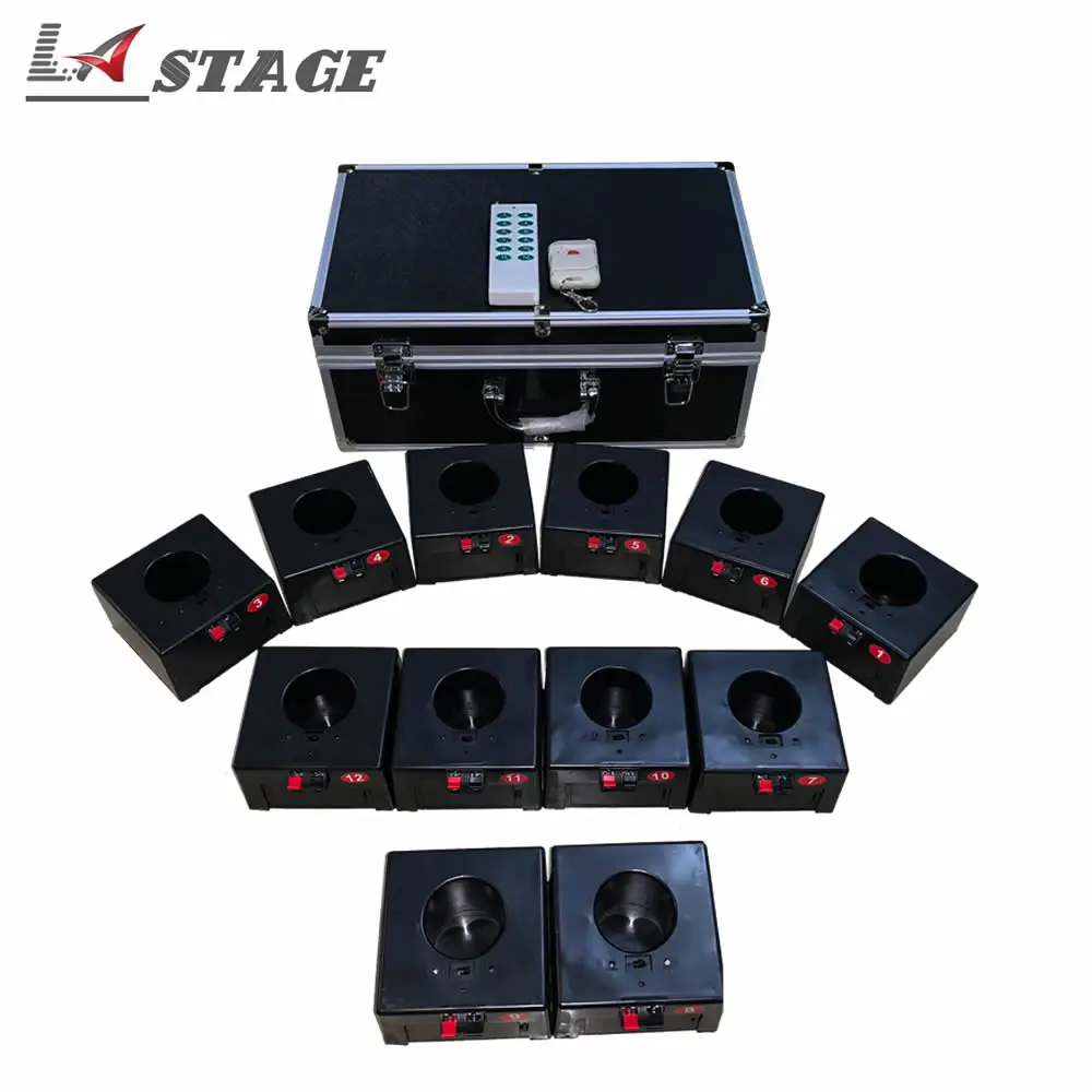 

Pyrotechnics Cold Firework Ignition Machine Wireless Remote 12 Cues Receiver Fountain System 1case 12Base Firing Stage Equipment