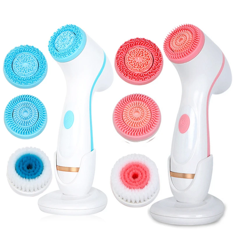 

NEW Electric Facial Cleansing 3 Brush Spa Pore Cleanser Galvanic Waterproof Facial Cleansing Spin Brush Remove Blackhead Machine