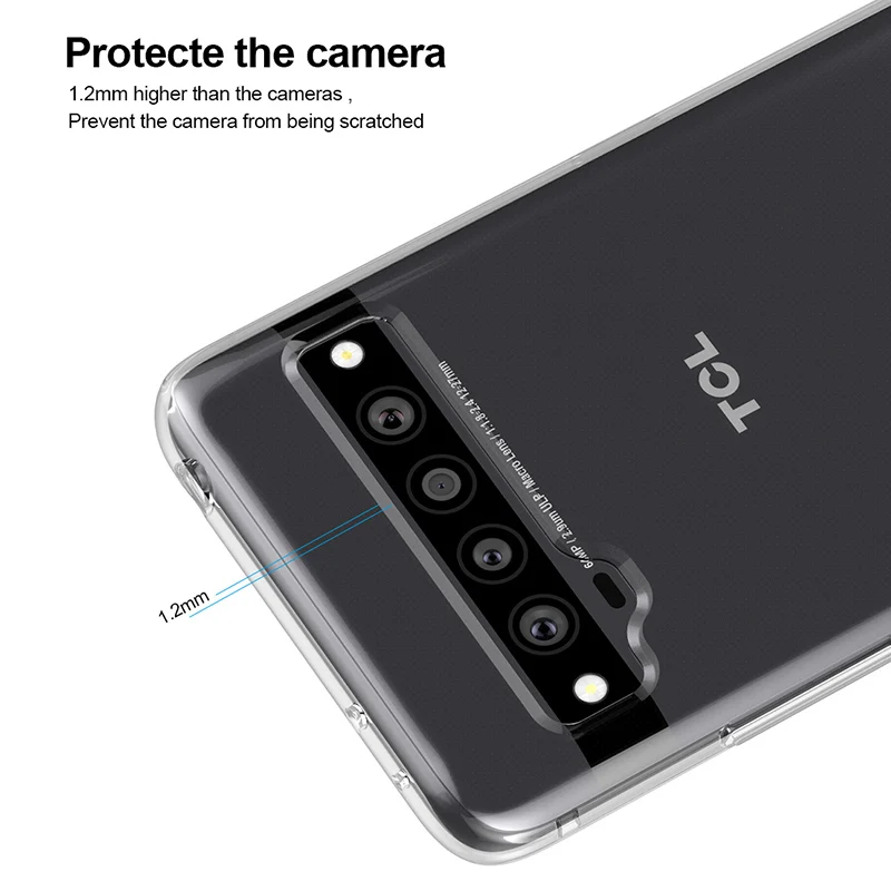 Роскошный Ультратонкий прозрачный силиконовый чехол для телефона TCL 10 Pro мягкая