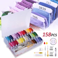 158pcs diy embroidery cross stitch tool set sewing tools accessories embroidery floss organizer cross stitch thread sewing kit