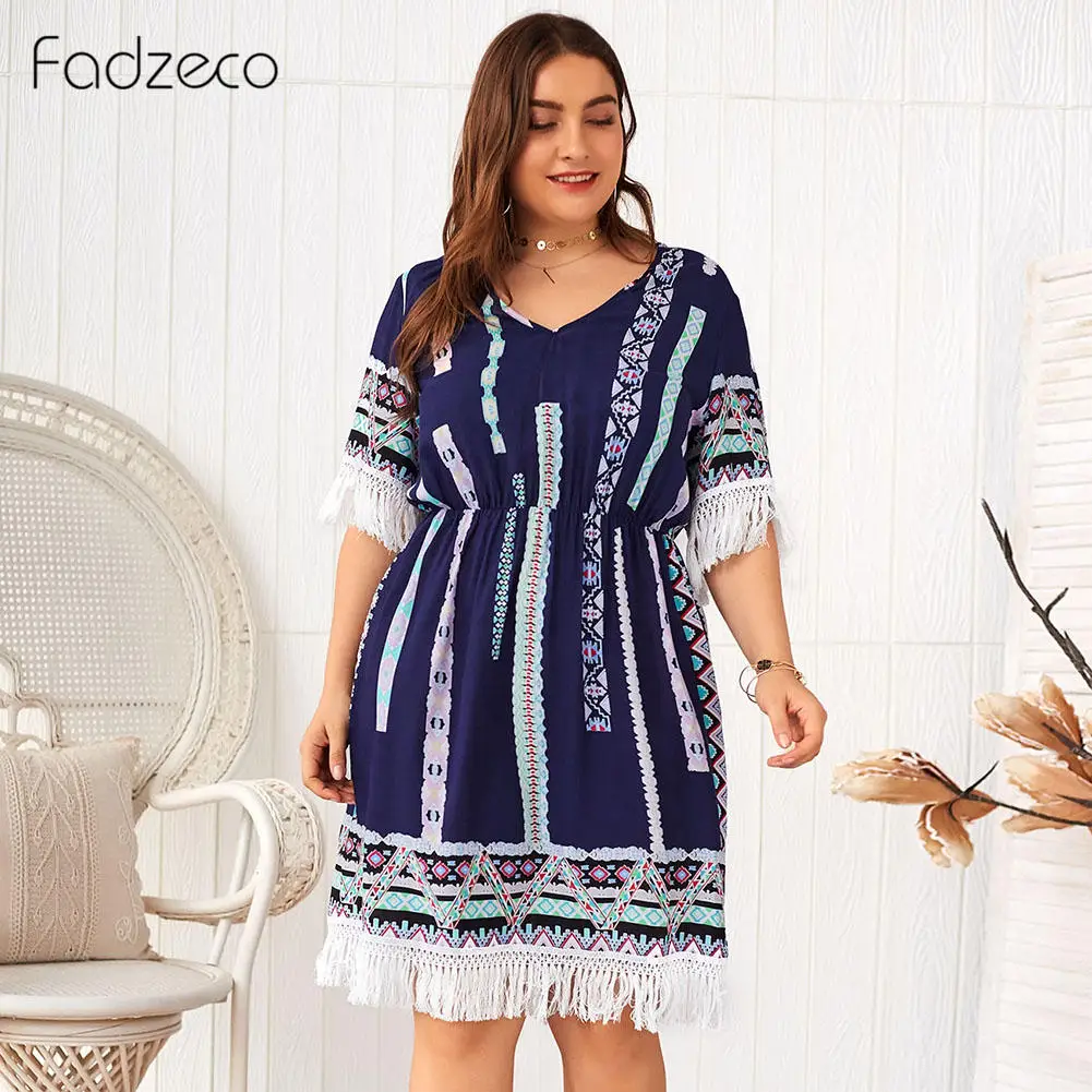 Fadzeco женские африканские платья Дашики с этническим принтом летнее платье