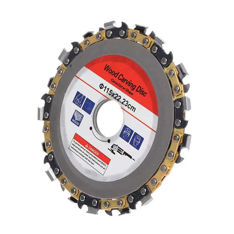 

115mm 22mm Diameter 9 Tooth Chainsaw Disc for Angle Grinders Circular Saw Blade Woodworking Cutting Wood Slotted Cutting Piece