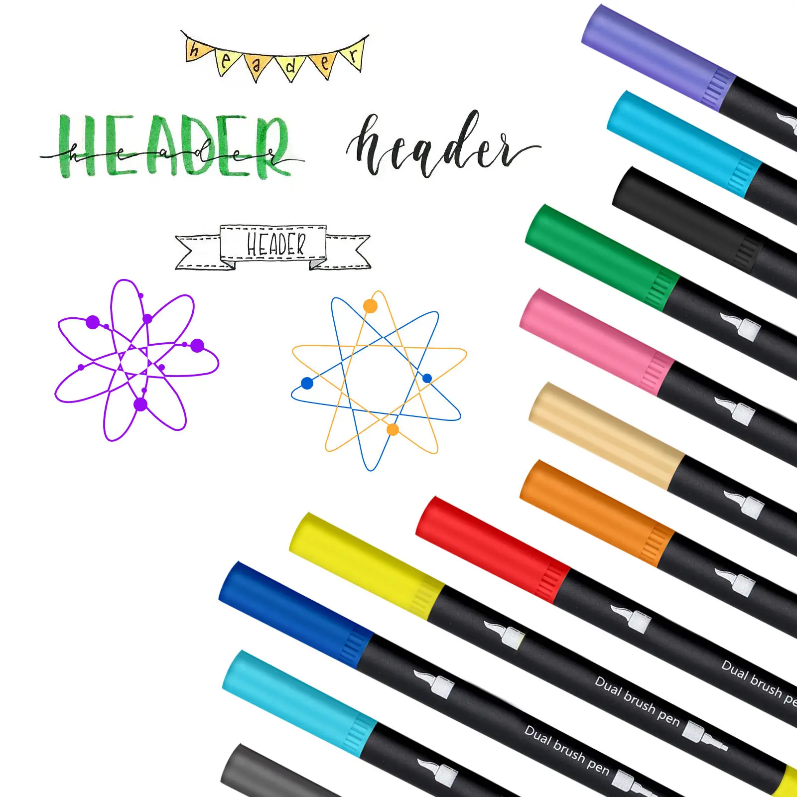 Горячая Распродажа 12 шт Двусторонние цветные художественные ручки с мягкой