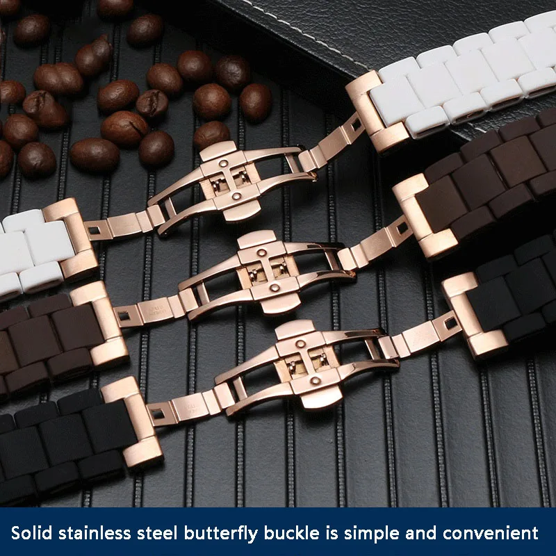 Silicone Rubber Watchband for AR5890 AR5889 AR5858 AR5920 AR5868 AR8023 man 23mm woman 20mm steel in Rubber watch band bracelet