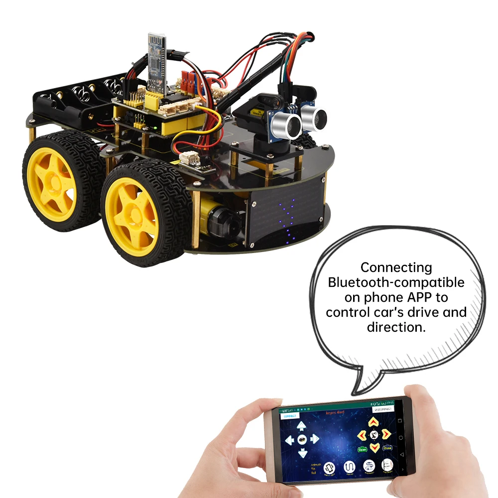 Автомобильный робот-программатор Keyestudio 4WD Модернизированная версия 2 0