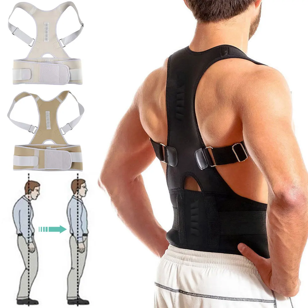 Регулируемый корректор для спины и осанки пояс с магнитной лентой поясничный