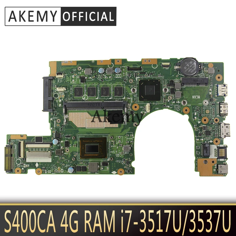

Akemy S400CA Laptop motherboard for ASUS S400CA S500CA S400C S500C S400 S500 Test original mainboard 4G RAM I7-3517U/3537U