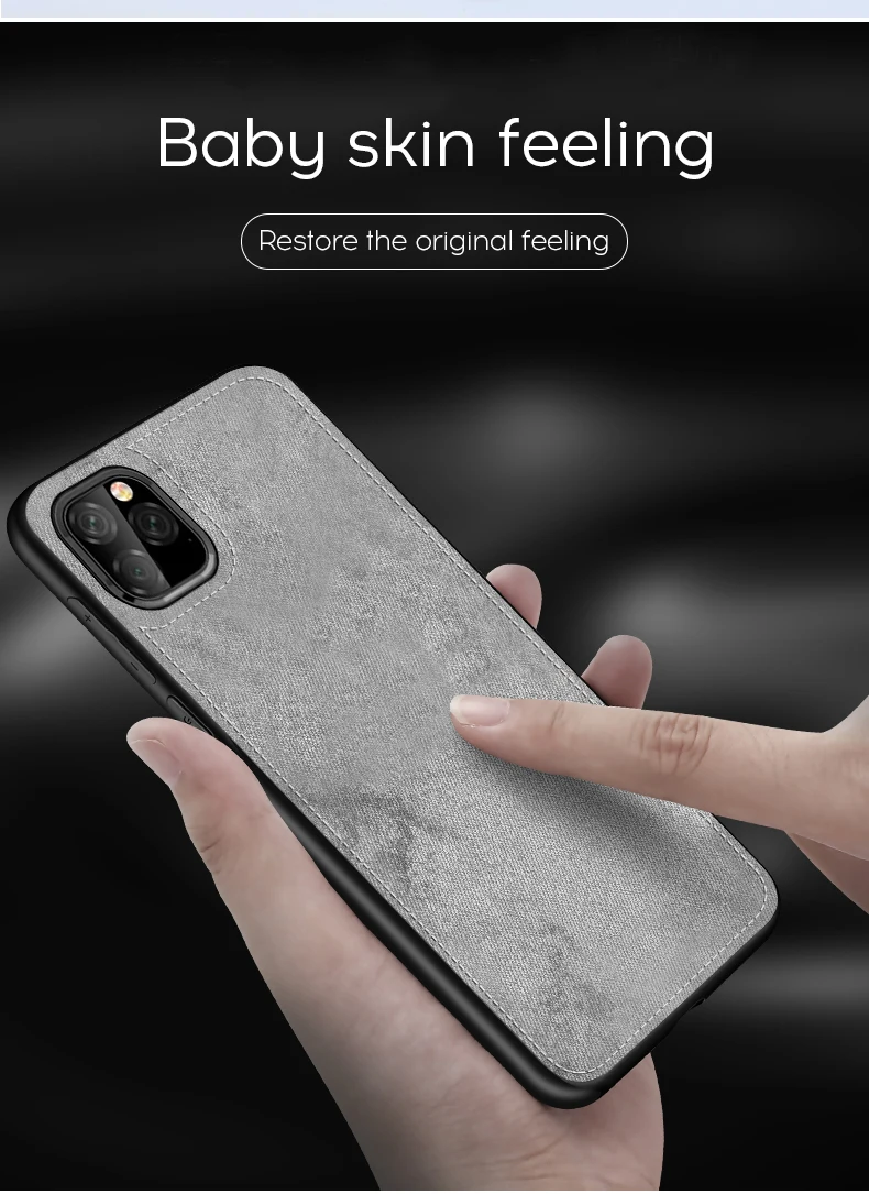 IIOZO Магнитный тканевый чехол для iPhone 11 Pro Max ультра-тонкий тканевый текстурный Мягкий силиконовый чехол для телефона s