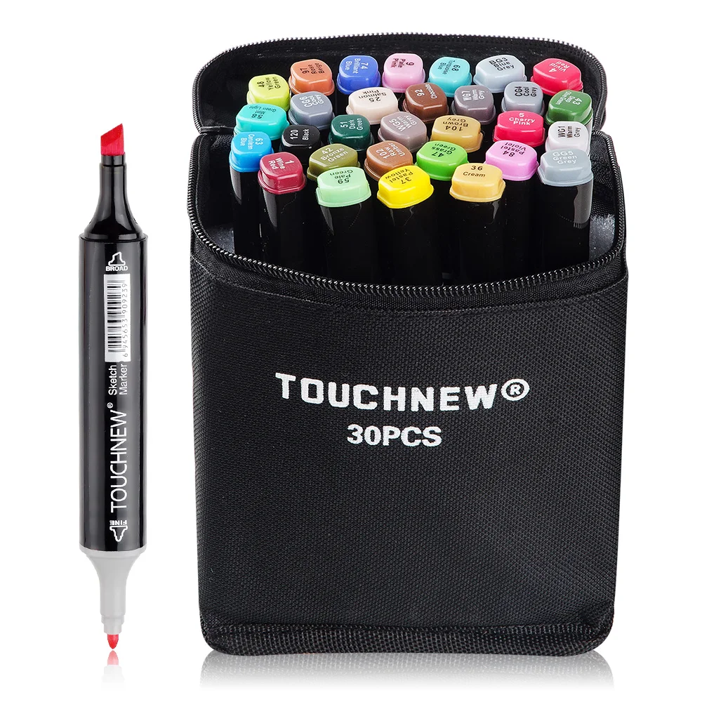 

TOUCHNEW 30/80 Colors Marker Pen Dual Tip Alcohol-based Markers Set