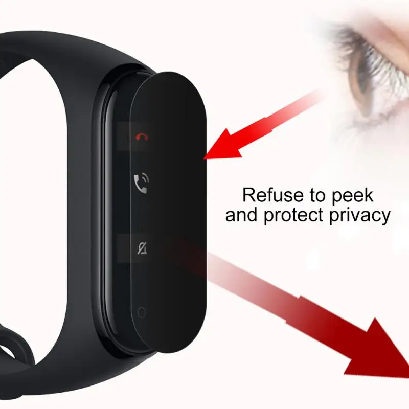 Privacy Protector Film For Xiaomi Mi Band 4 Anti-Spy Soft Hydrogel HD Smart Watch Protective flim | Электроника