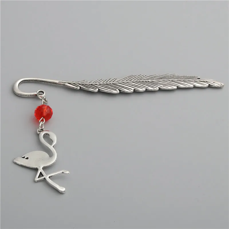 1 шт. Серебряная цветная Закладка в виде фламинго Веселые животные Амулеты с
