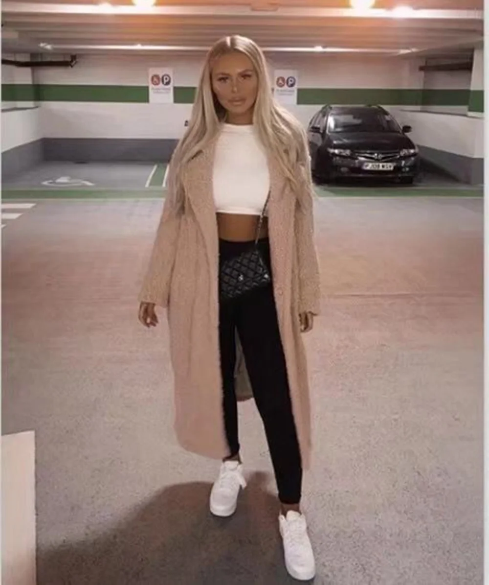 

Autumn Winter Coat Women Casual Loose Long Teddy Coat Female Vintage Plus Size Thick Faux Fur Jackets Plush Overcoat 2020