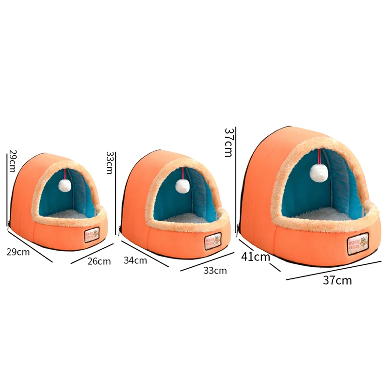 Милая кровать для кошки зимний теплый домик мягкая Нескользящая нижняя часть с