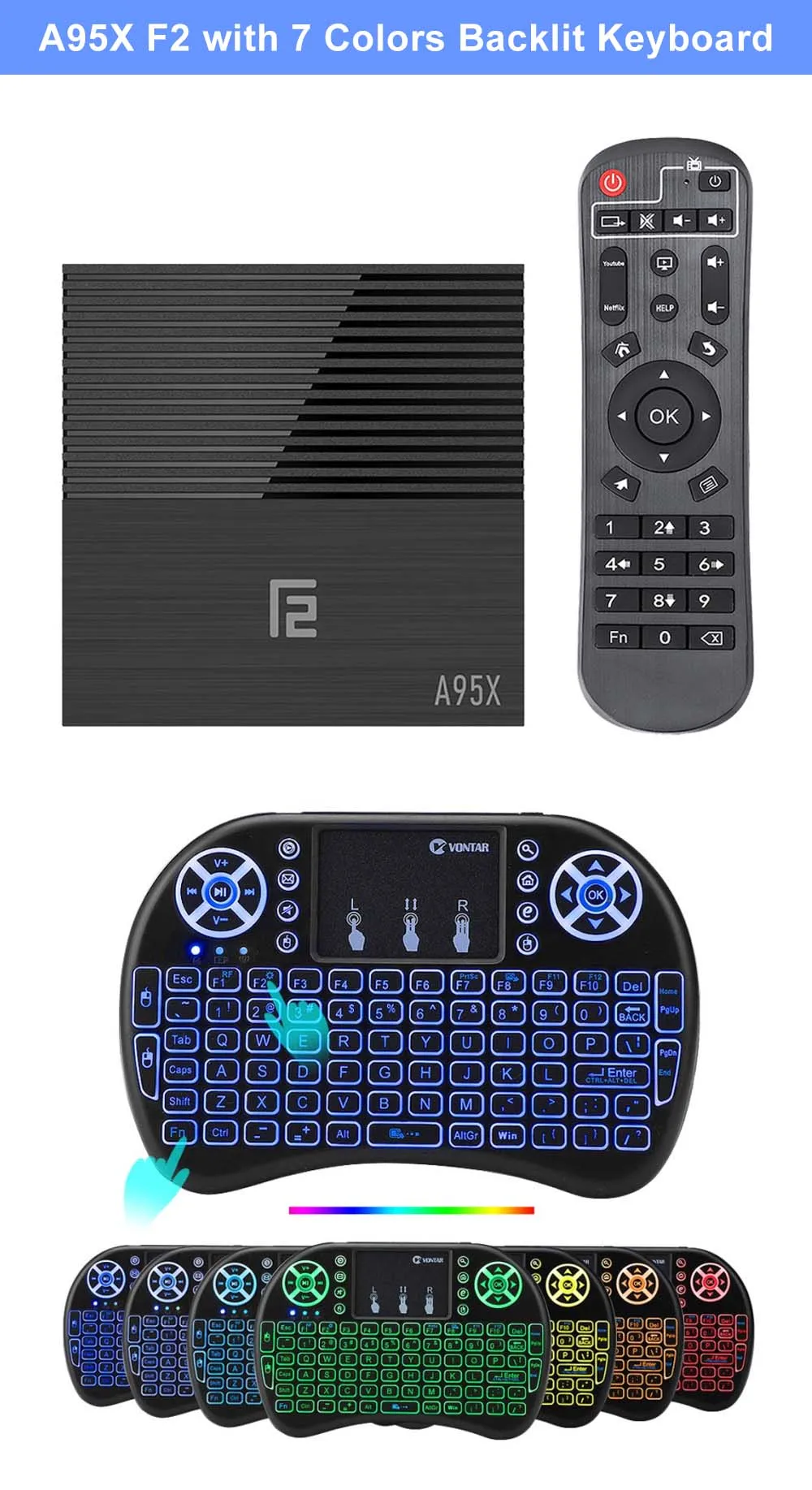 A95X F2 Android 9,0 ТВ приставка Amlogic 4 Гб 64 Гб двойной Wifi USB3.0 1080P H.265 4K 60fps Netflix Youtube медиаплеер A95XF2 4 ГБ 32 ГБ