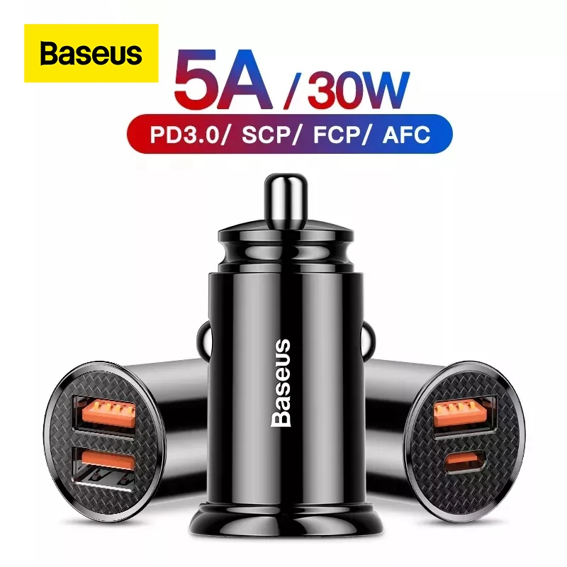 

Автомобильное зарядное устройство Baseus 30 Вт с быстрой зарядкой типа C PD для iPhone 11 Pro Max поддержка QC4.0 3,0 SCP AFC для HUAWEI Xiaomi Samsung