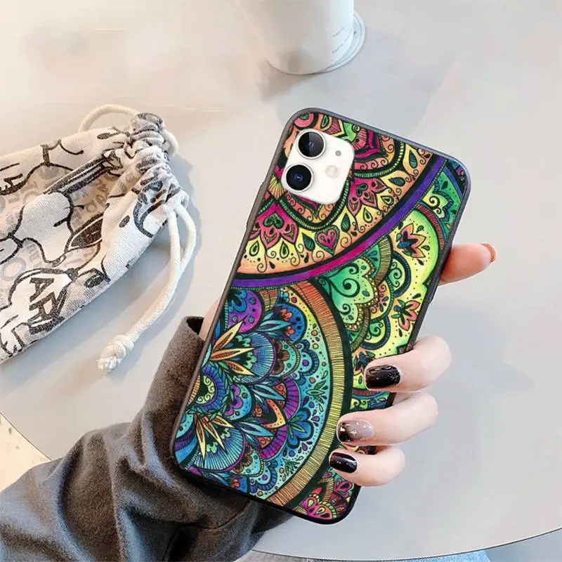 

COLORFUL MANDALA Phone Case for iPhone 11 12 mini pro XS MAX 8 7 6 6S Plus X 5S SE 2020 XR
