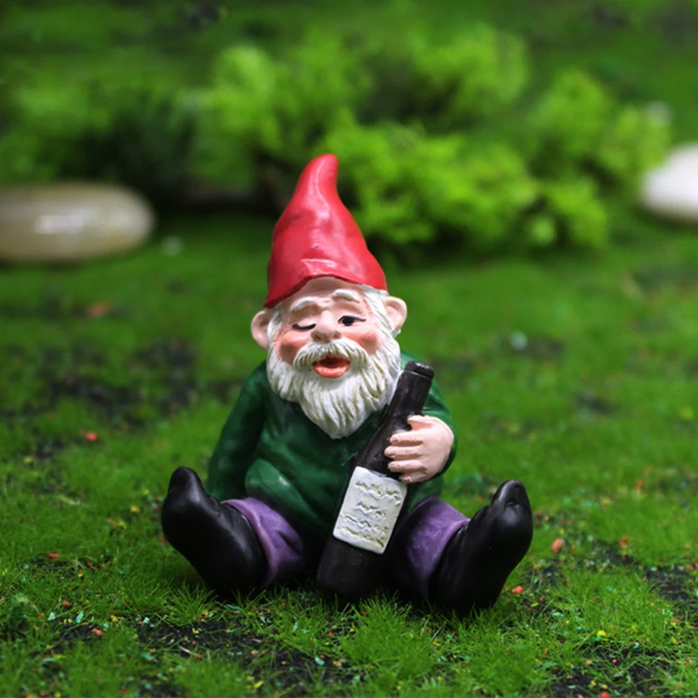 

1pcs Mini Drunk Gnome Dwarfs Funny Resin Statue Cute DIY Bonsai Decoration For Desk Outdoor Garden Sculpture Decor Dropshipping