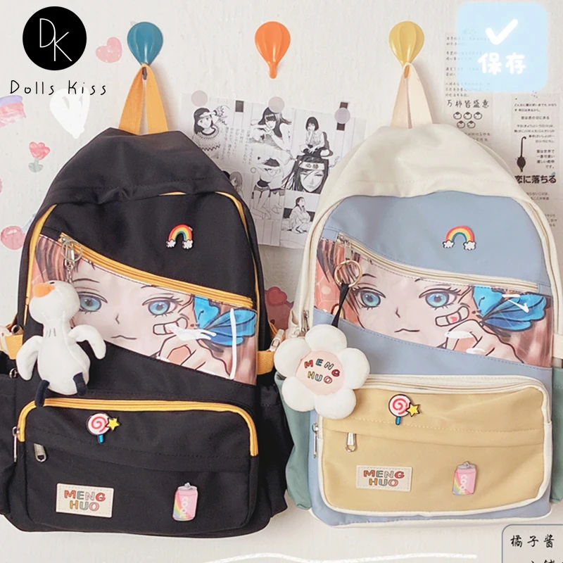 

Women Kawaii Ita Bag Ladies Special Stitching Japanese Pocket Backpack Large Capacity Student Schoolbag College Style Travel Bag