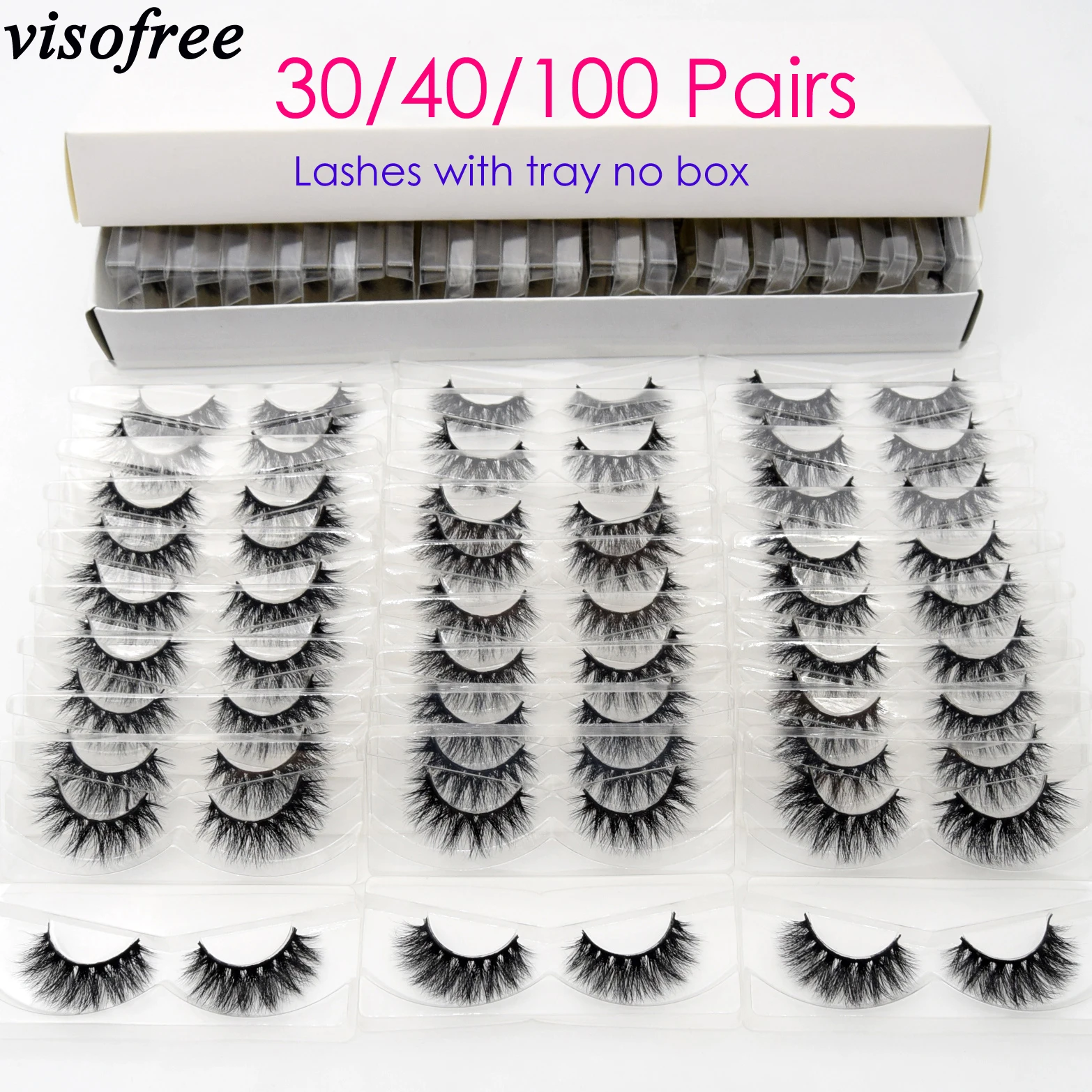 Visofree 30/40/100 пар 3D норковые ресницы без жестокости ручной работы полная полоса