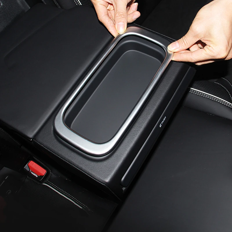 

Car Styling Rear Armrest Storage Slots Frame Decoration Cover Sticker Trim For Volvo XC60 2018 2019 2020 Water Cup Accessories