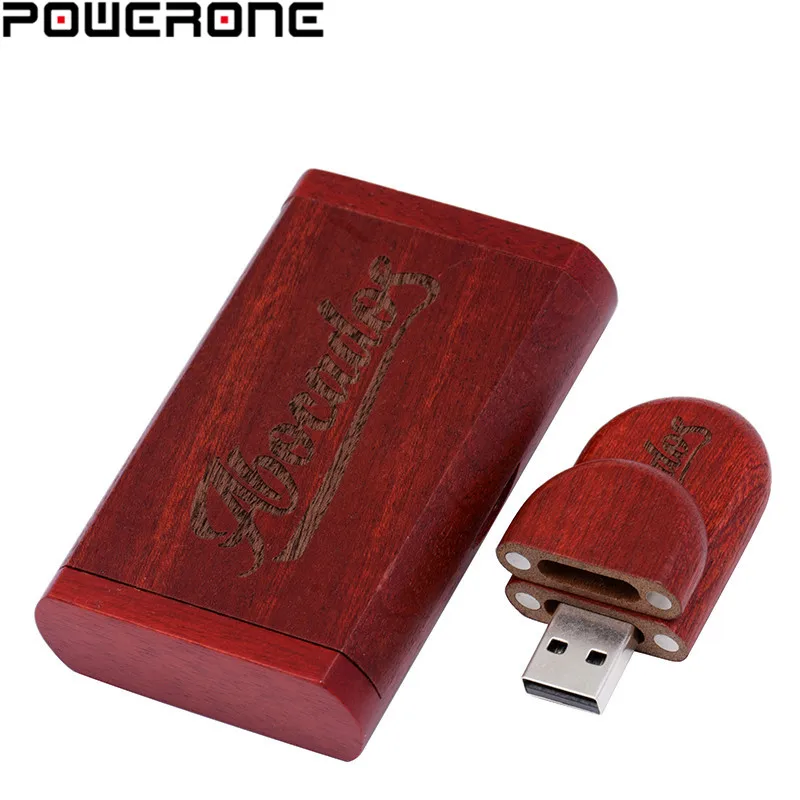 POWERONE 1 шт. Бесплатный Логотип Деревянный + коробка персональный флэш накопитель с