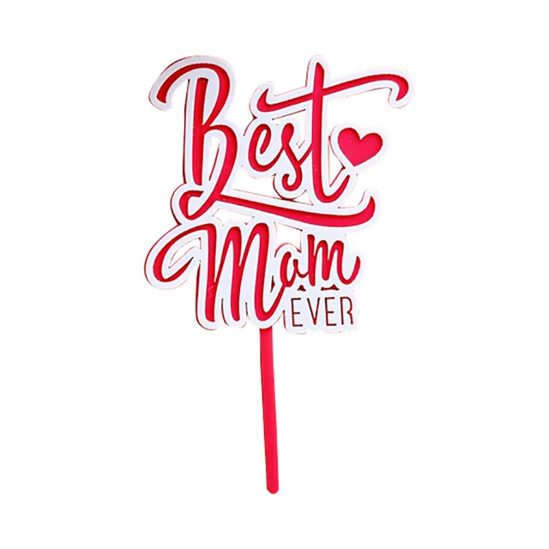 

Best MOM Birthday Party Cake Topper Thanksgiving Mothers Day Cake Topper Decor