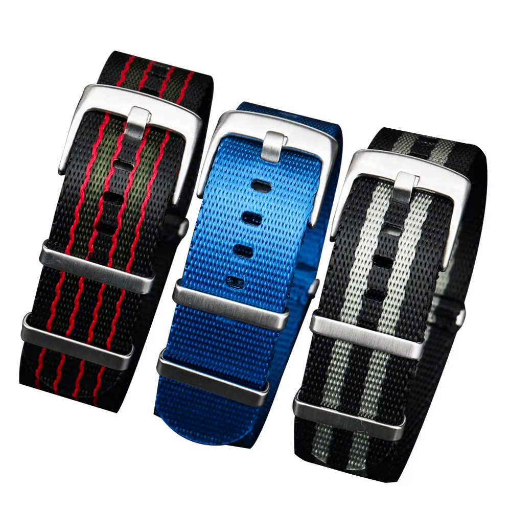 Нейлоновый ремешок для часов NATO винтажный Плетеный высокопрочный нейлоновый 20
