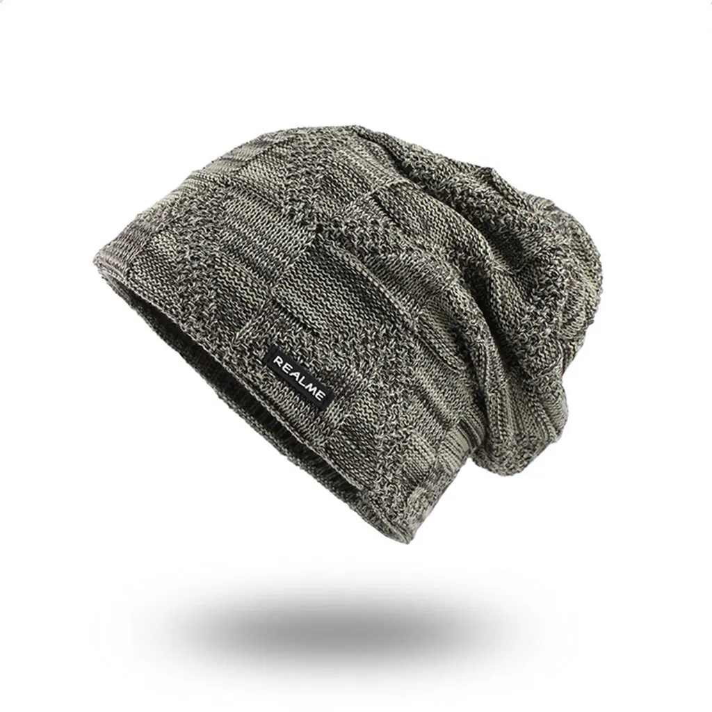 Мужские и женские шапки бини модные зимние теплые мешковатые плотные облегающие