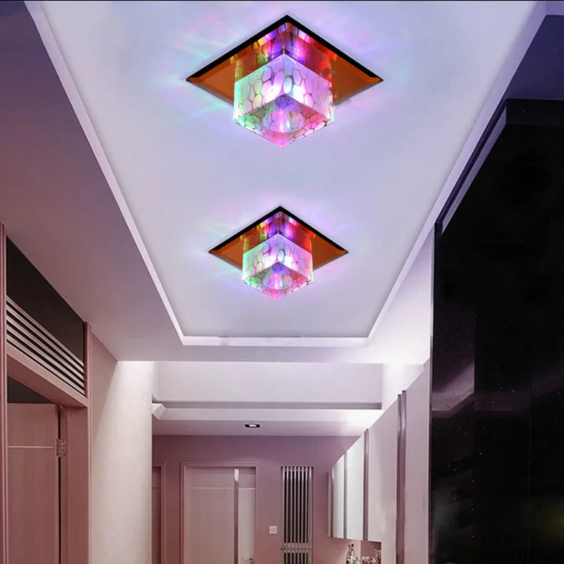 Crystal Ceiling Lights LED Lamp Cube Modern For Corridor Aisle 3W Indoor Light Fixtures Lamparas De Techo | Освещение