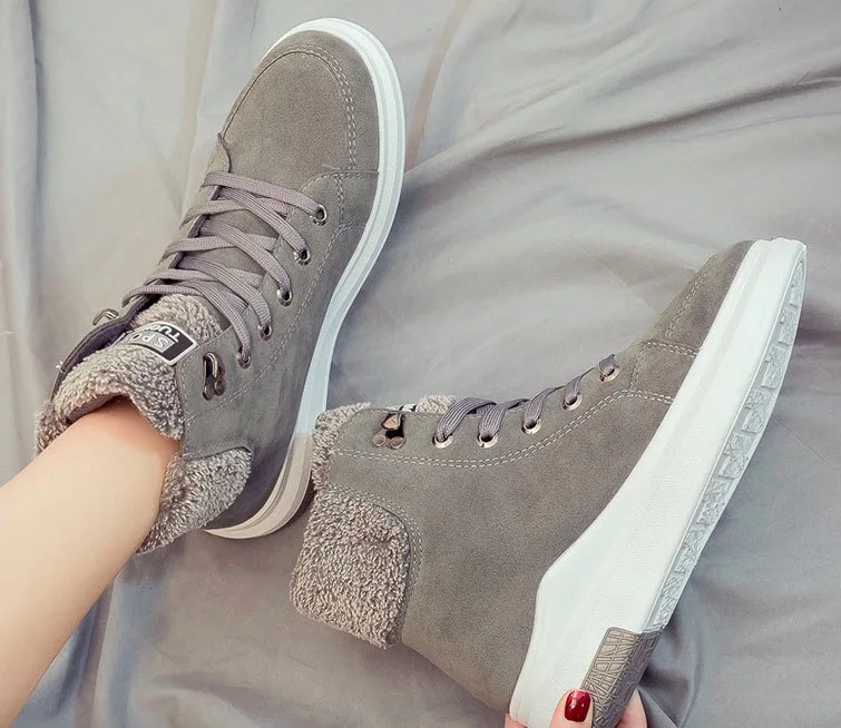 Scarpe Da Tennis delle donne di Nuovo Modo; повседневная обувь из флока; Scarpe Traspiranti Autunno Inverno на шнуровке; Appartamenti Delle Donn